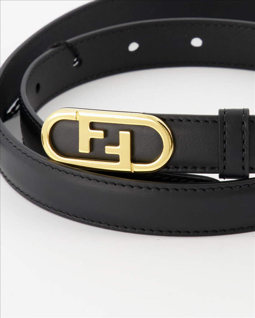 Fendi O'Lock belt, black belt, luxury accessory, designer belt, modern elegance