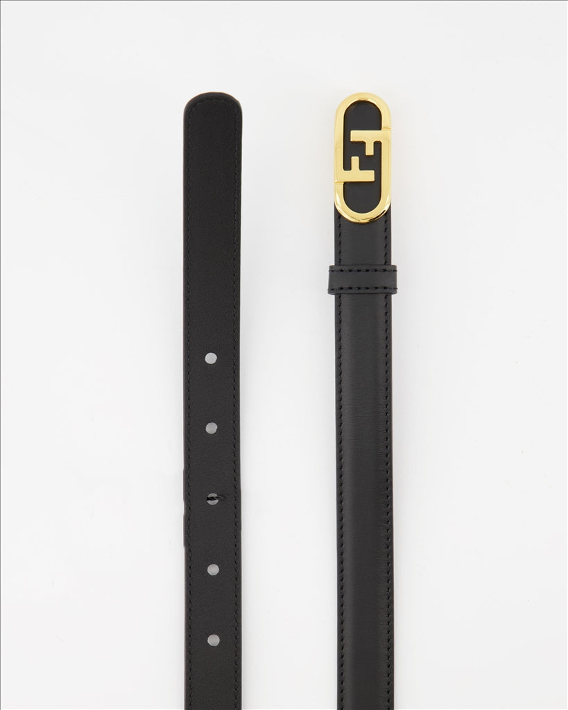 Fendi O'Lock belt, black belt, luxury accessory, designer belt, modern elegance