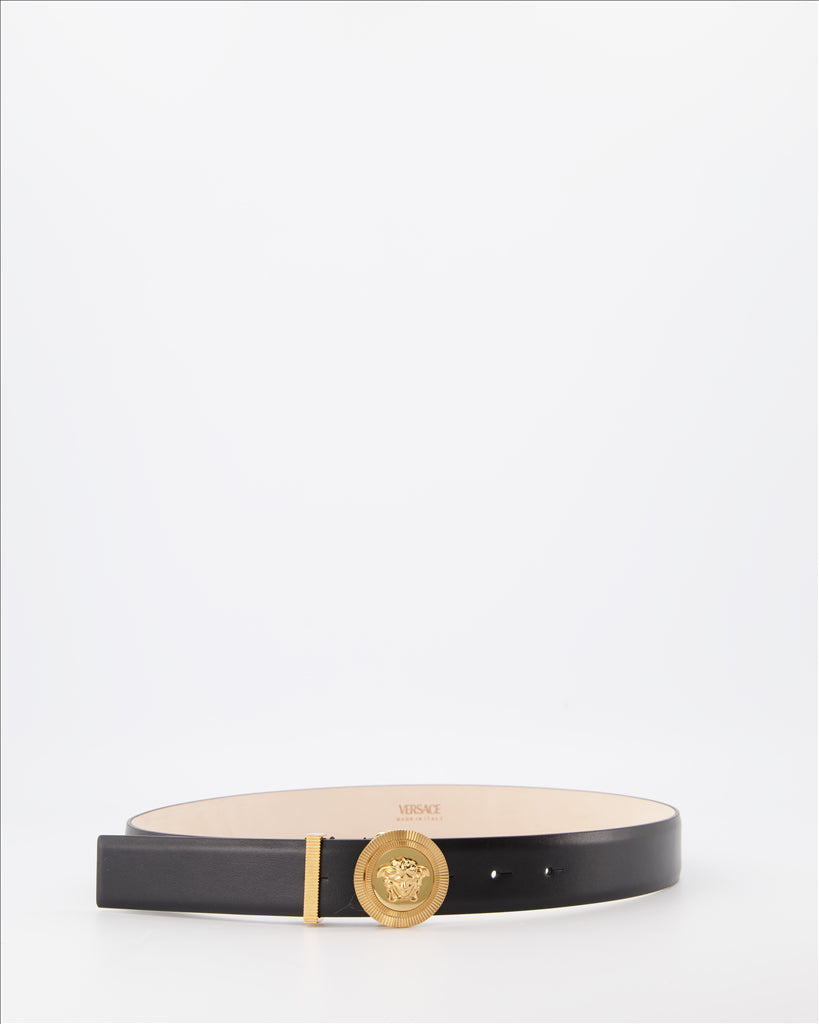 Medusa Biggie belt, Versace accessories, black belt, luxury belt, designer belt