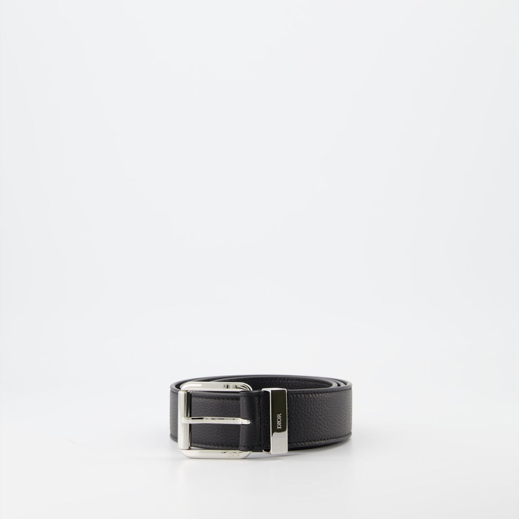 Dior belt, grained leather belt, luxury men's belt, black leather belt, high-end accessories