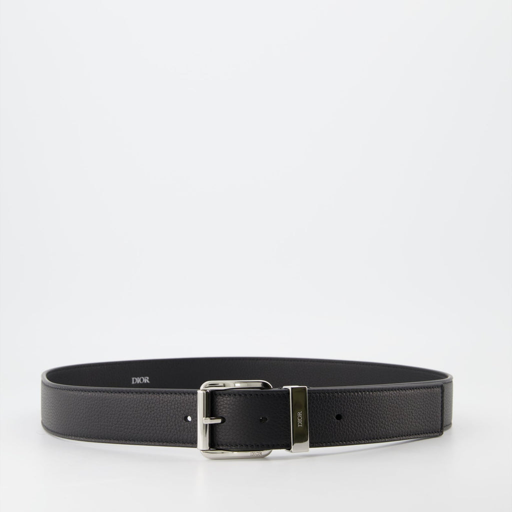 Dior belt, grained leather belt, luxury men's belt, black leather belt, high-end accessories