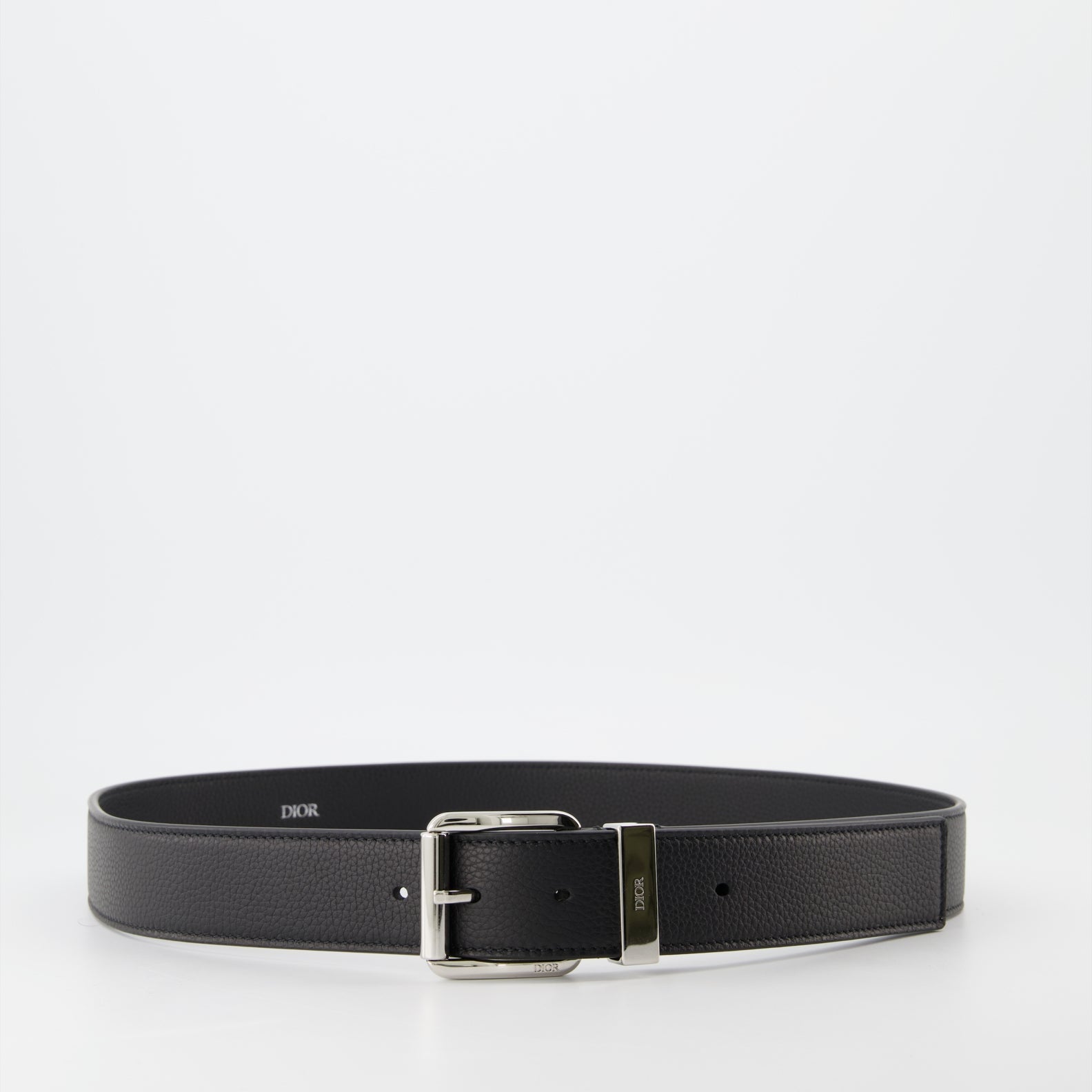 Dior belt, grained leather belt, luxury men's belt, black leather belt, high-end accessories