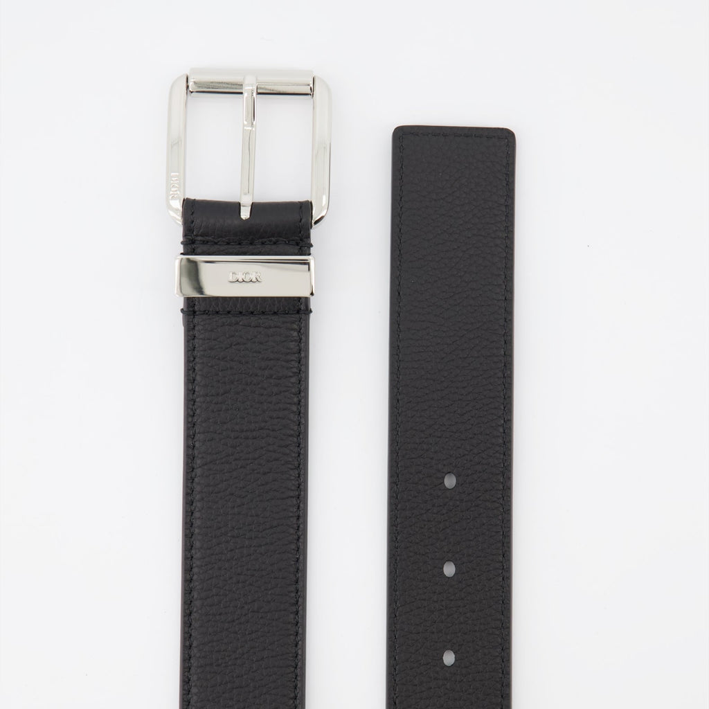 Dior belt, grained leather belt, luxury men's belt, black leather belt, high-end accessories