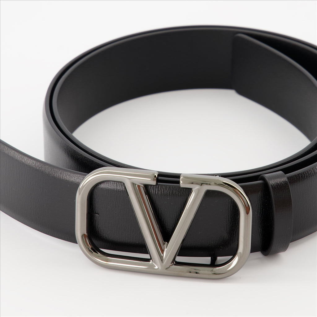 Valentino Garavani, black belt, luxury accessory, VLogo, men's belt