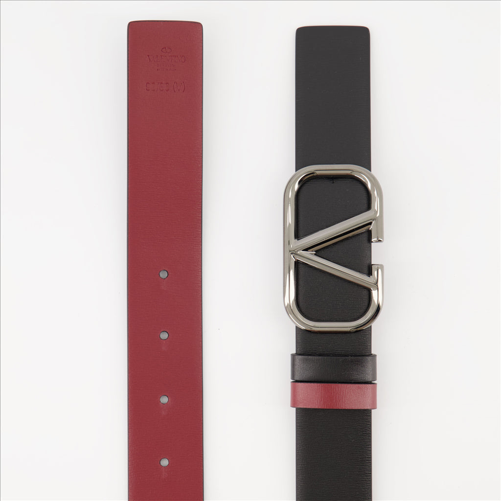 VLogo Belt, Valentino Belt, Reversible Belt, Luxury Accessory, Two-Tone Belt