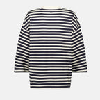 striped t-shirt, AMI PARIS, cotton shirt, oversized fit, casual wear