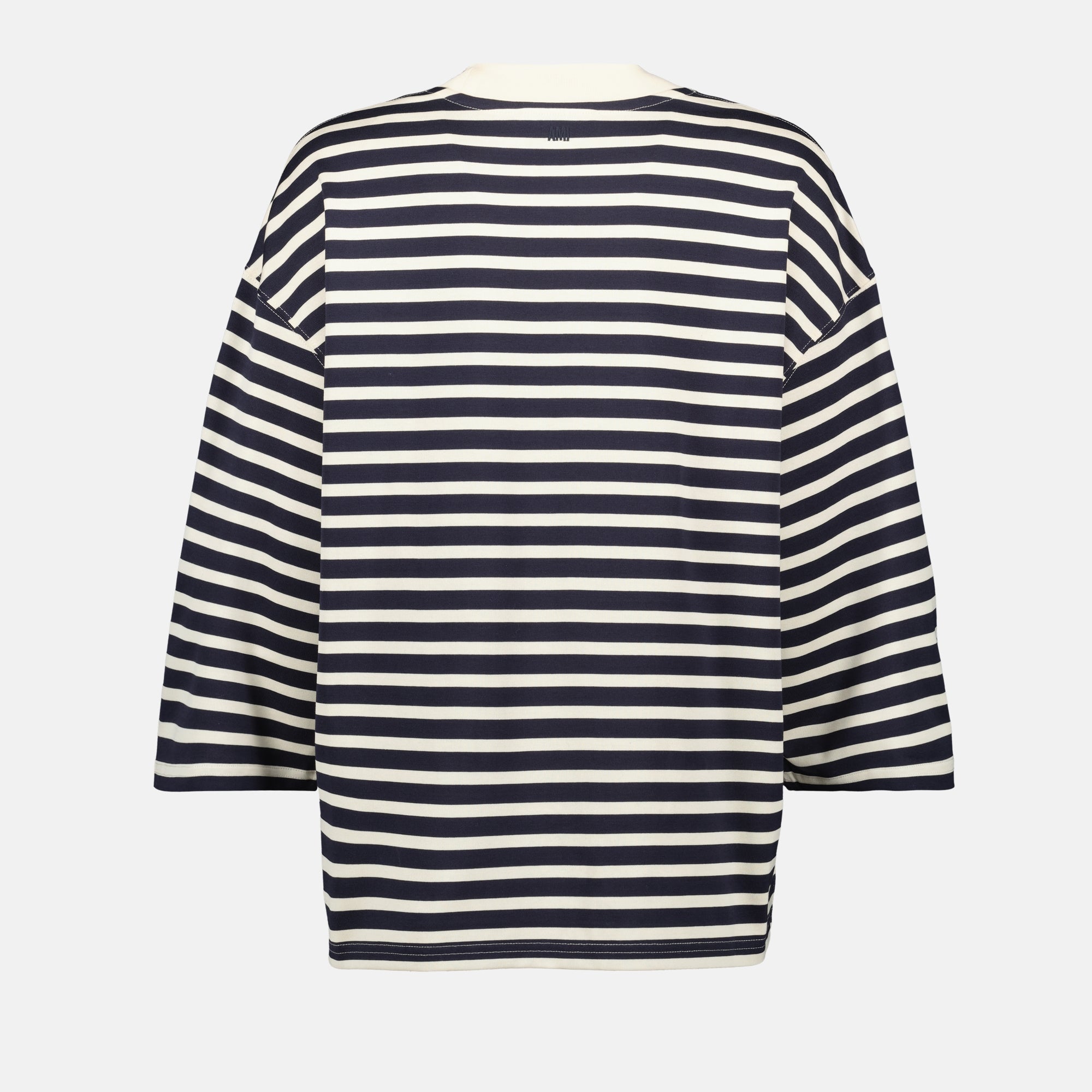 striped t-shirt, AMI PARIS, cotton shirt, oversized fit, casual wear