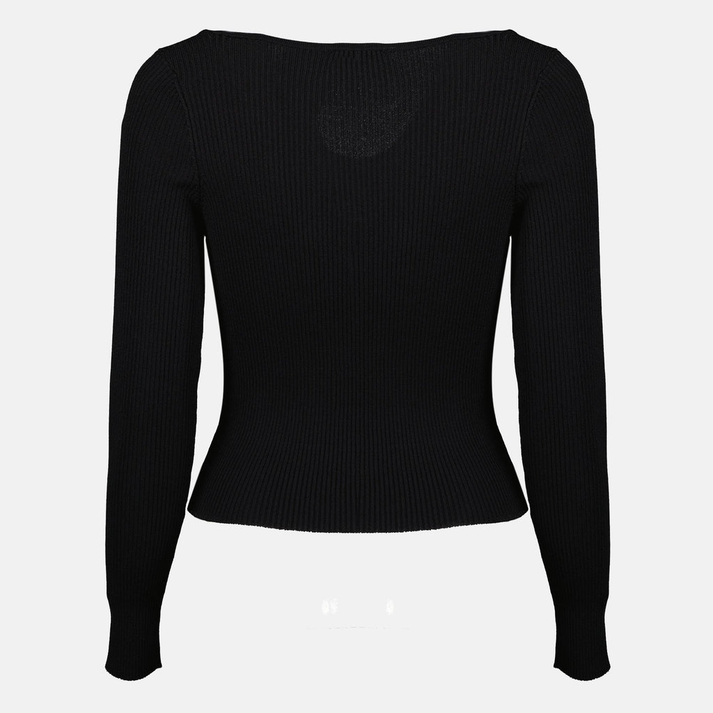 Cardigan Nero Cut-Out