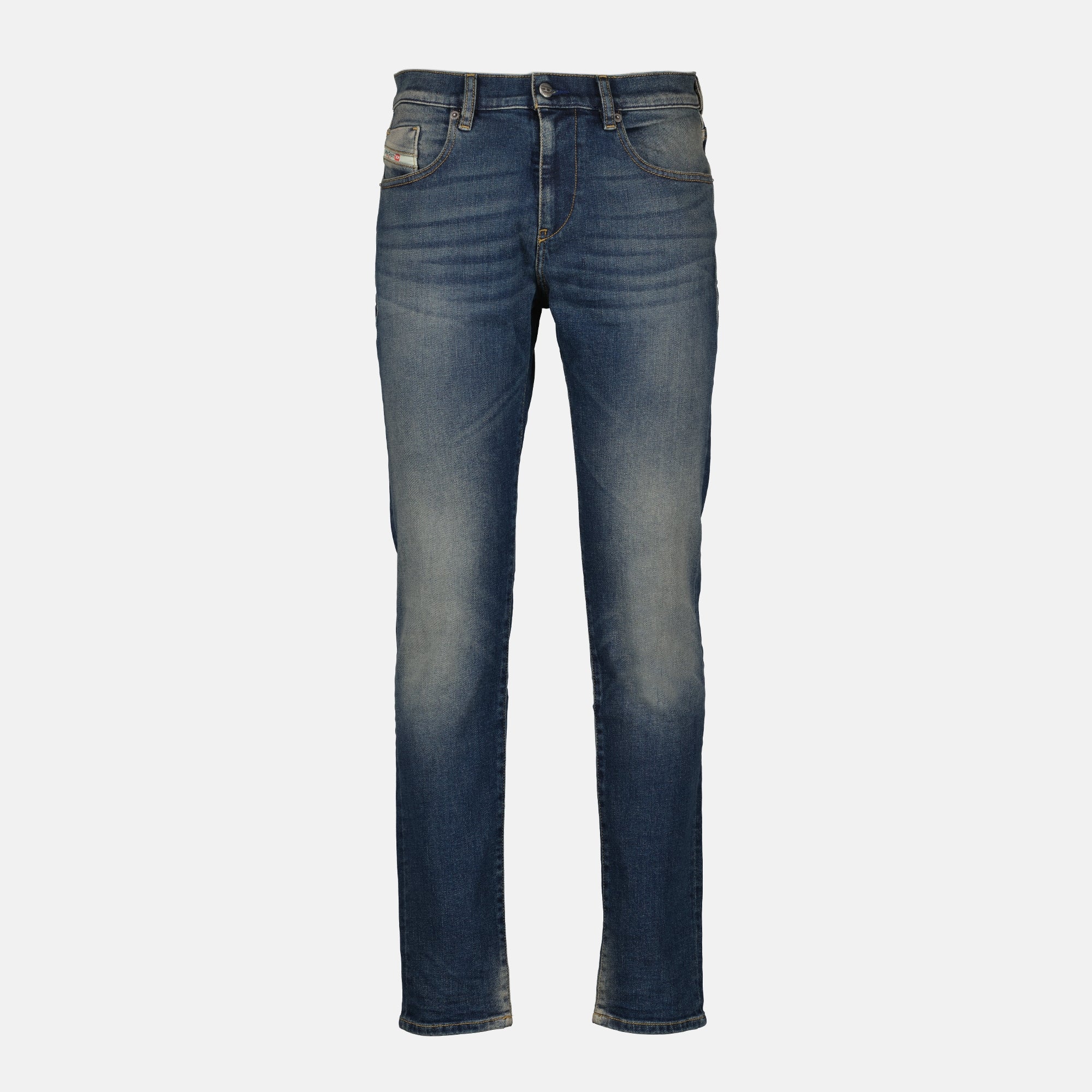 Diesel jeans, affordable denim, straight cut jeans, faded blue jeans, high waist denim