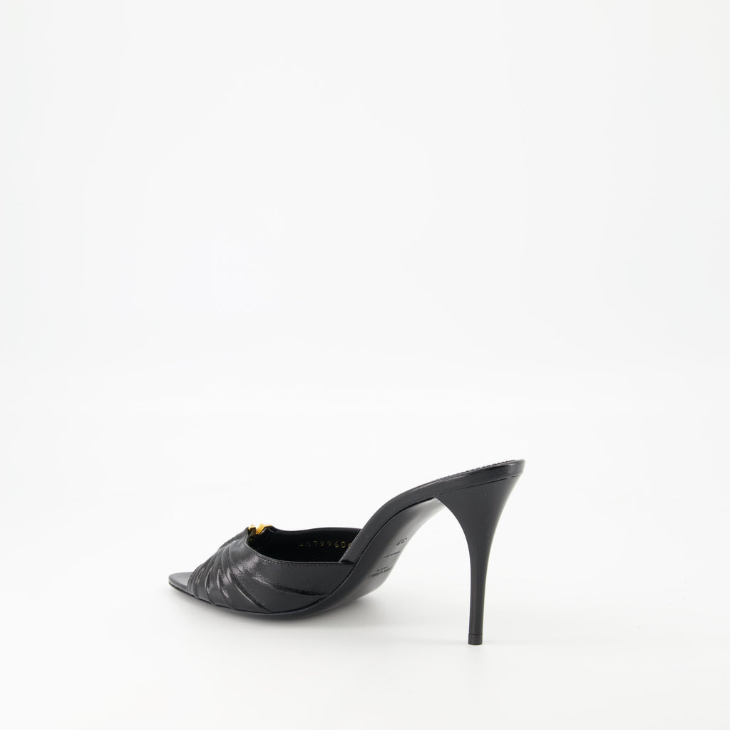 Babylone sandals, heeled sandals, Saint Laurent, black sandals, luxury footwear