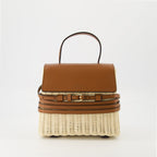 Bilde av Tie Me Small Raffia Bag av Moschino for kvinner - Sesong Vår-Sommer 2025 - Foran Utsikt