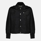 Imagen de Chaqueta de Nylon Negra de Ami PARIS para Unisex - Temporada Primavera-Verano 2026 - Vista Frontal