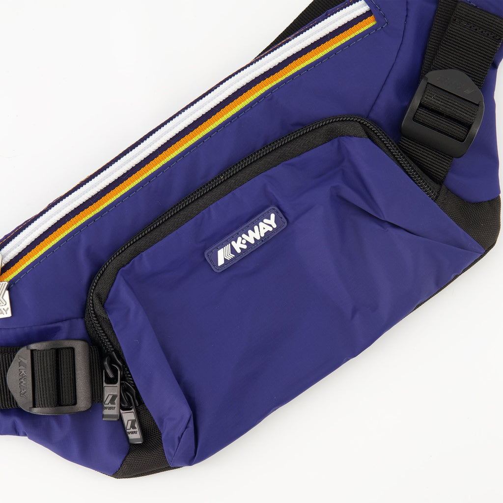waist bag, K-Way, navy blue accessory, adjustable belt bag, unisex fashion