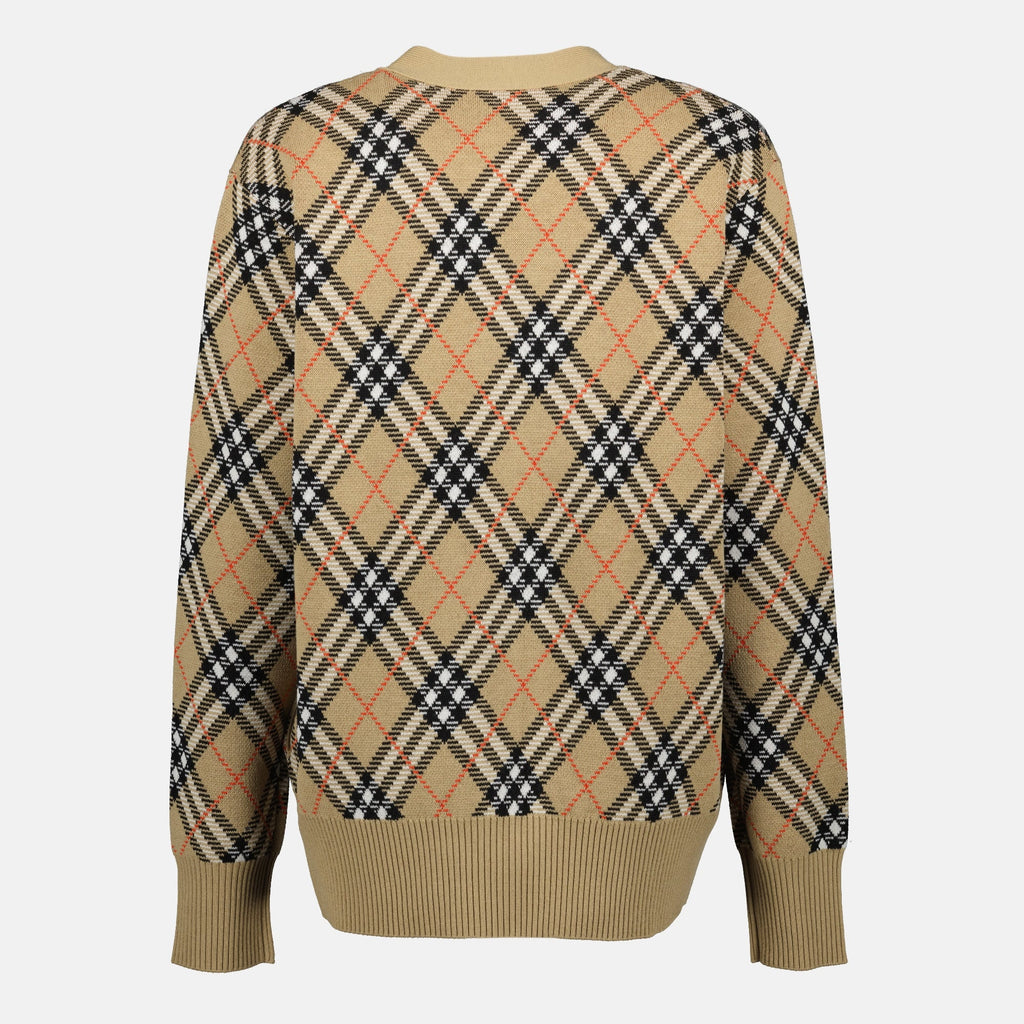 Check cardigan, wool cardigan, Burberry clothing, Fall-Winter collection, women's fashion