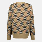 Immagine del cardigan in lana a quadri di Burberry per donne - Stagione Autunno-Inverno 2025 - Vista posteriore