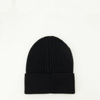 Image of Wool Black Beanie by Moncler Grenoble for Men - Season Autumn-Winter 2025 - Back View