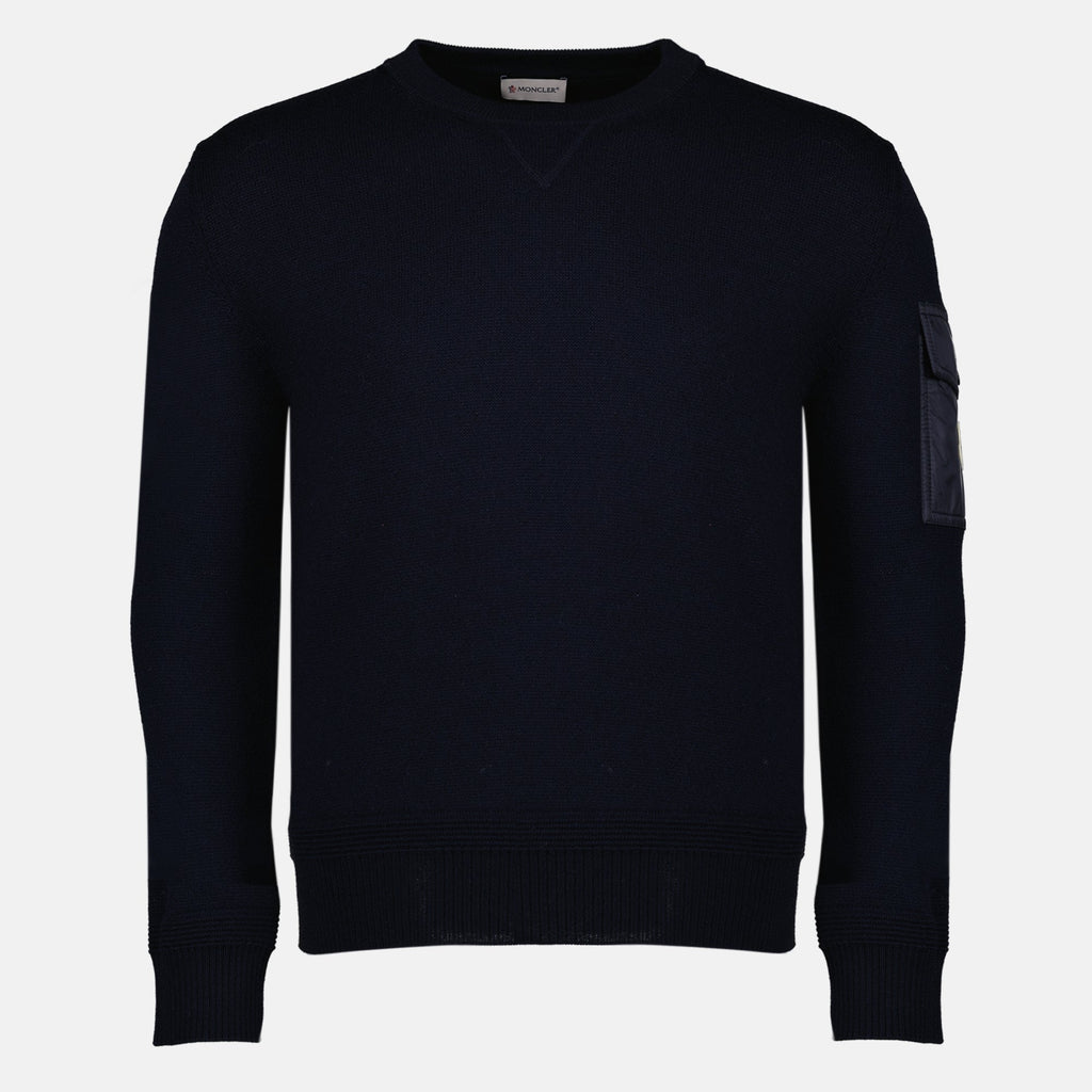 Pull de lã azul marinho