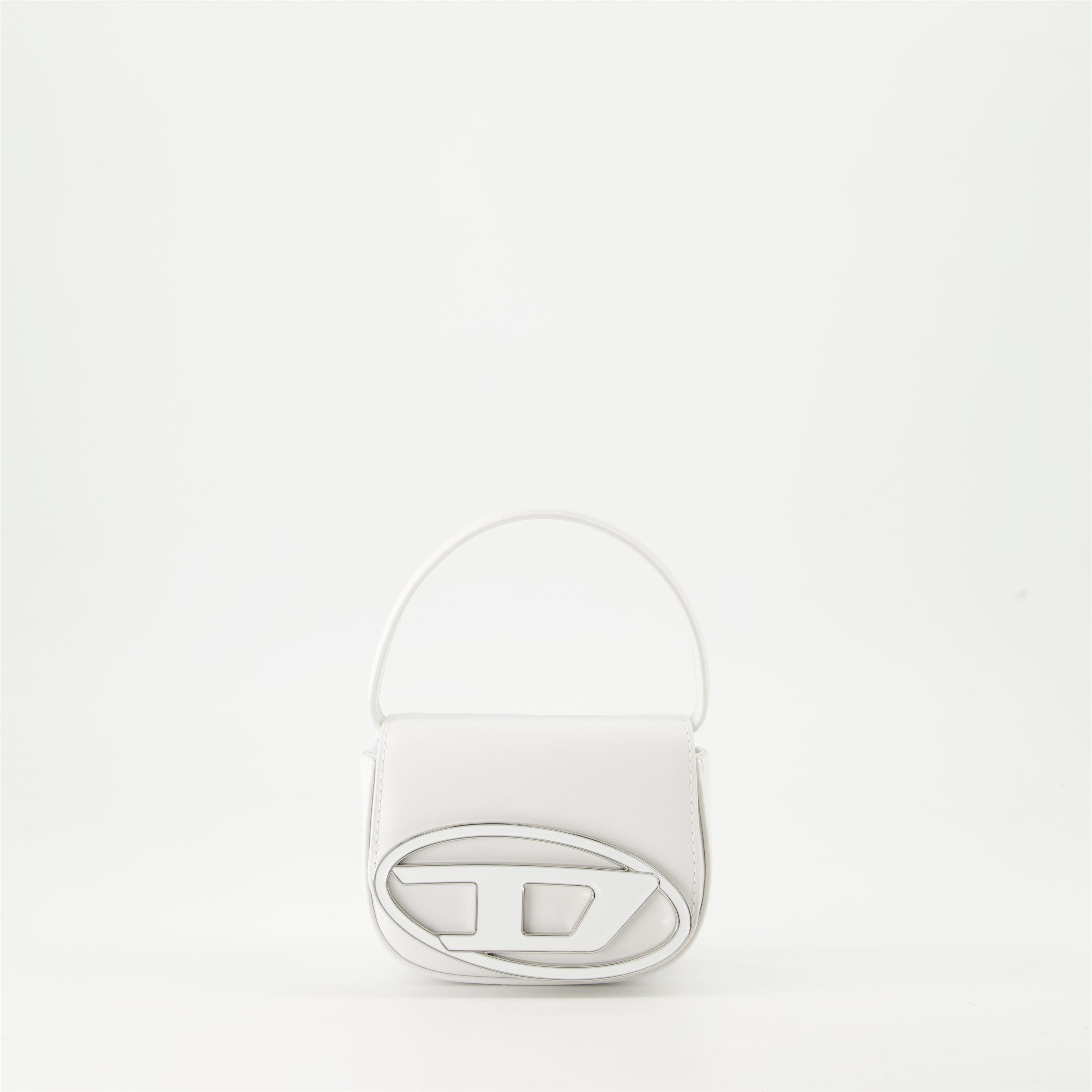 Diesel 1DR XS Mini Bag, White Leather Bag, Mini Handbag, Designer White Bag, Luxury Mini Bag