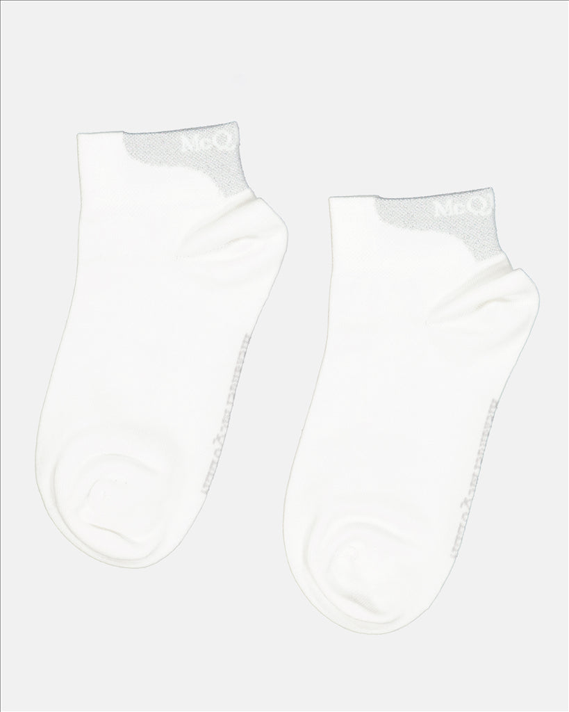 Alexander McQueen Socks, Women's Luxury Accessories, Logo Socks, Elegant Grey Socks, Quality Cotton Socks