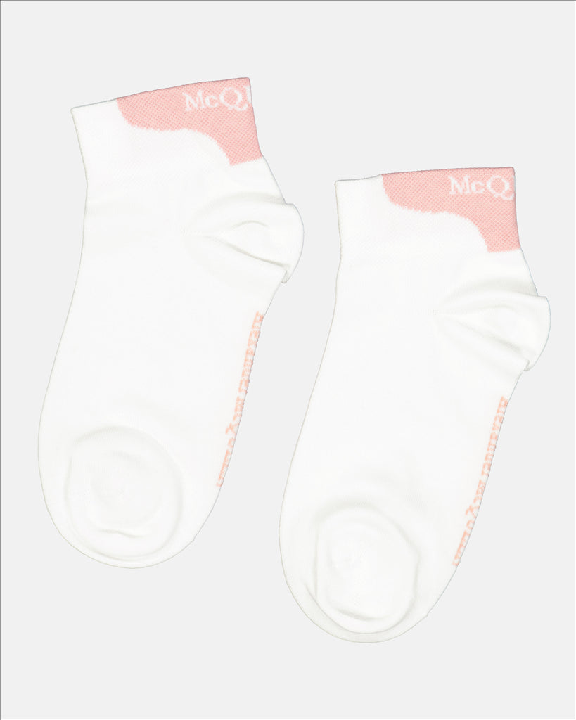 Women's socks, Alexander McQueen, logo socks, pink socks, cotton socks