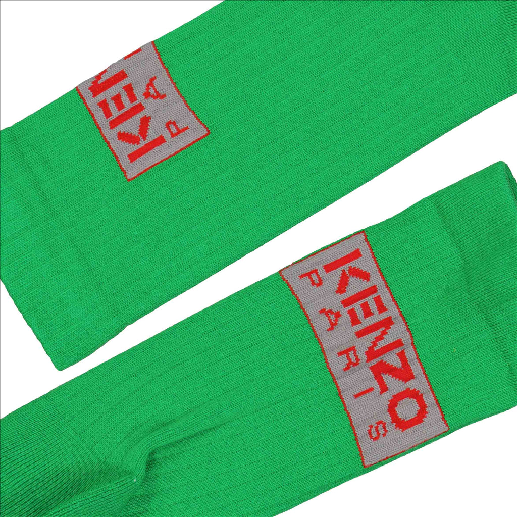 Kenzo, green socks, embroidered logo, luxury, men's fashion