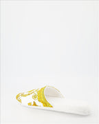 Versace slippers, luxury footwear, Barocco print, unisex fashion, designer comfort