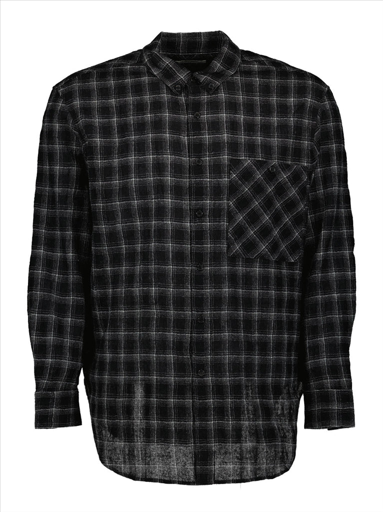 Saint Laurent, Black Checkered Shirt, Men’s Luxury Shirt, Designer Shirt, High-End Men’s Fashion