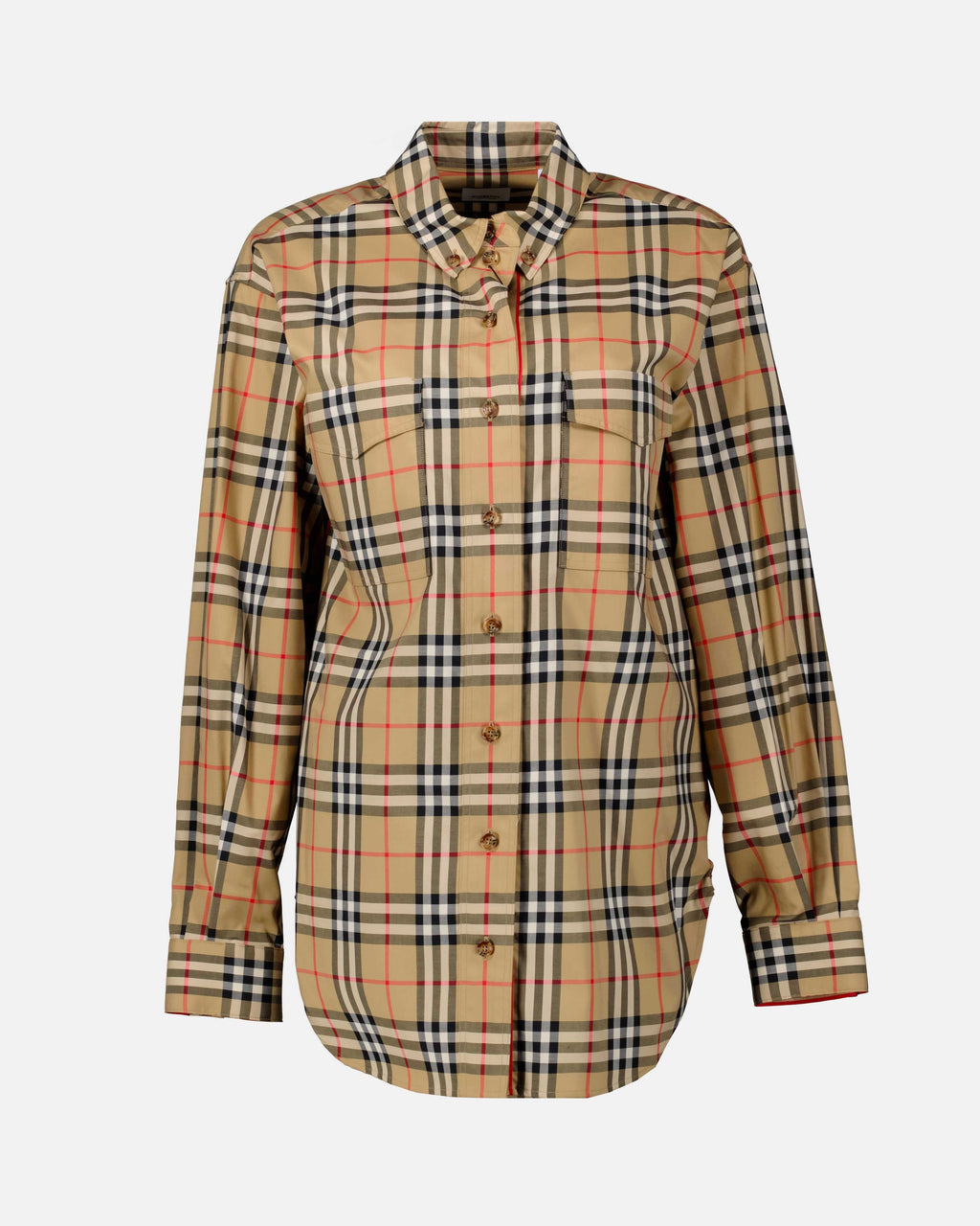 Burberry, Beige Plaid Shirt, Women's Luxury Shirt, Iconic Plaid, High-End Fashion