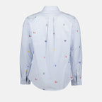 Kenzo, Pixel Blue Striped Shirt, Men's Luxury Shirt, High-end Fashion, Designer Apparel