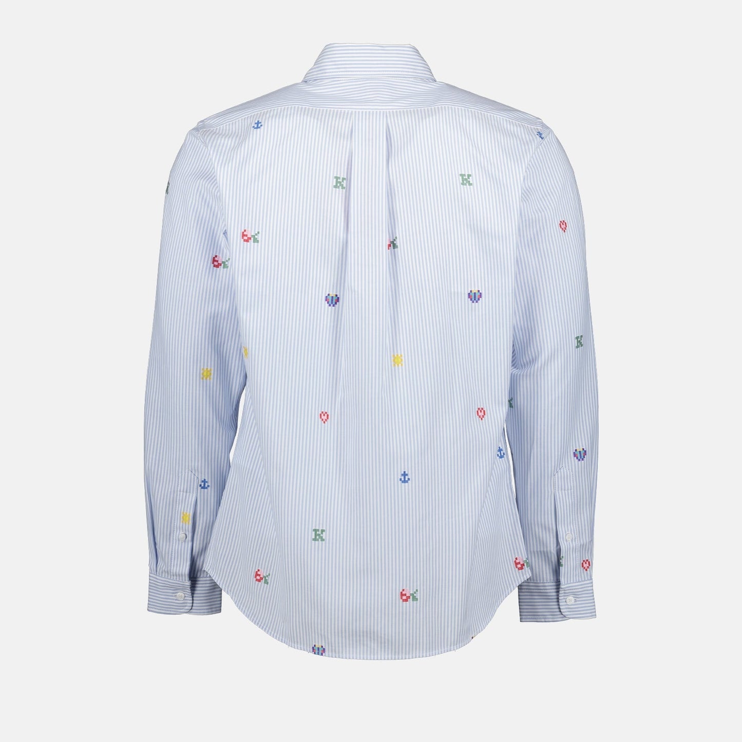 Kenzo, Pixel Blue Striped Shirt, Men's Luxury Shirt, High-end Fashion, Designer Apparel