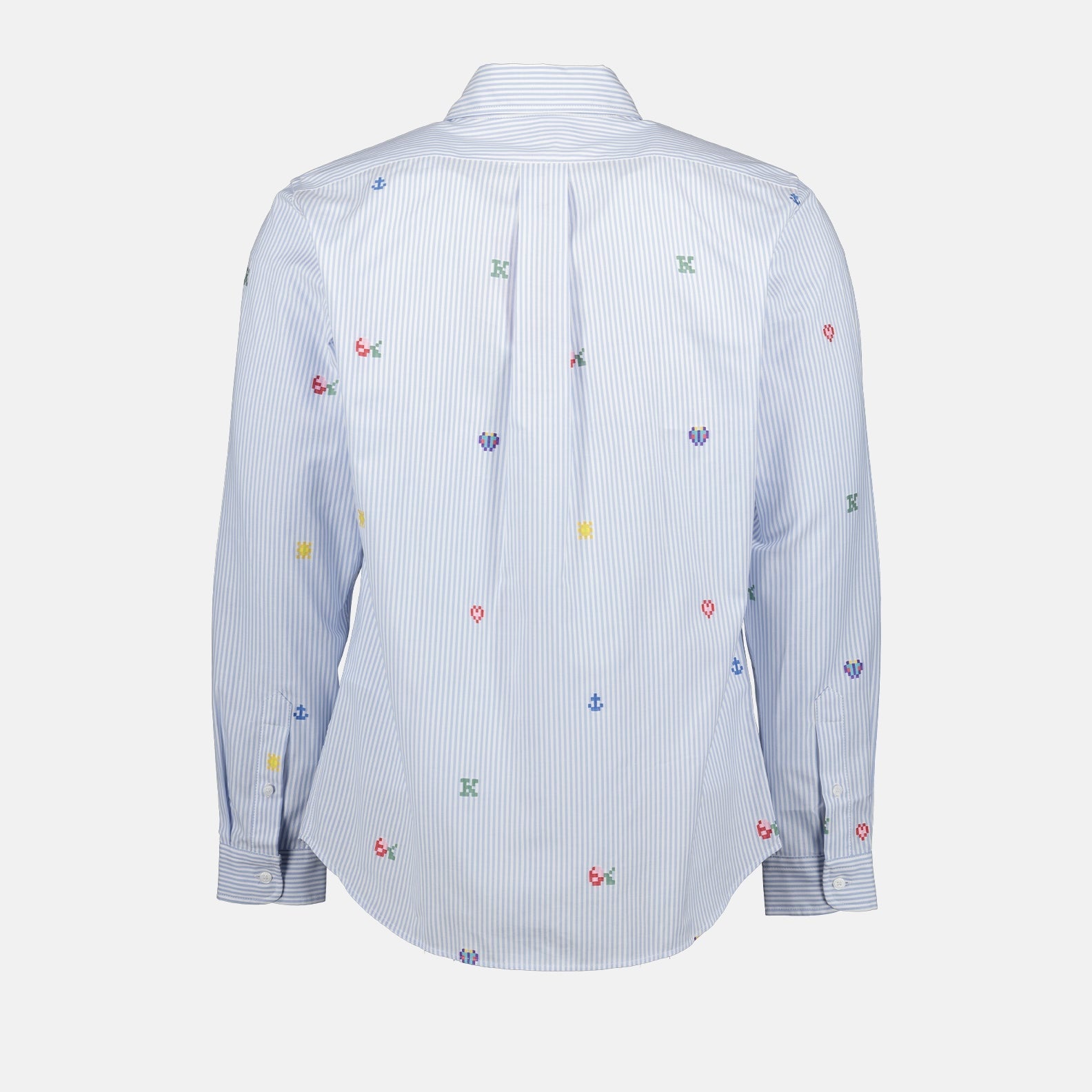 Kenzo, Pixel Blue Striped Shirt, Men's Luxury Shirt, High-end Fashion, Designer Apparel