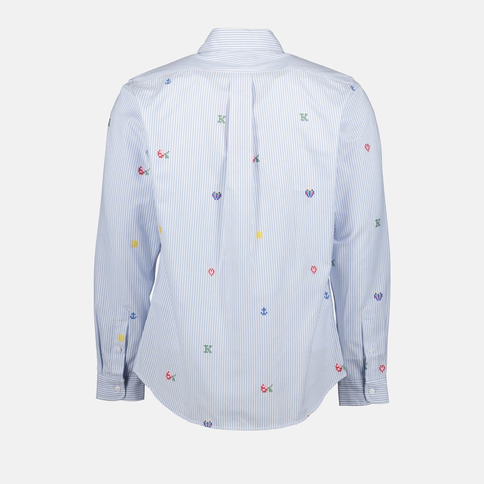 Kenzo, Pixel Blue Striped Shirt, Men's Luxury Shirt, High-end Fashion, Designer Apparel