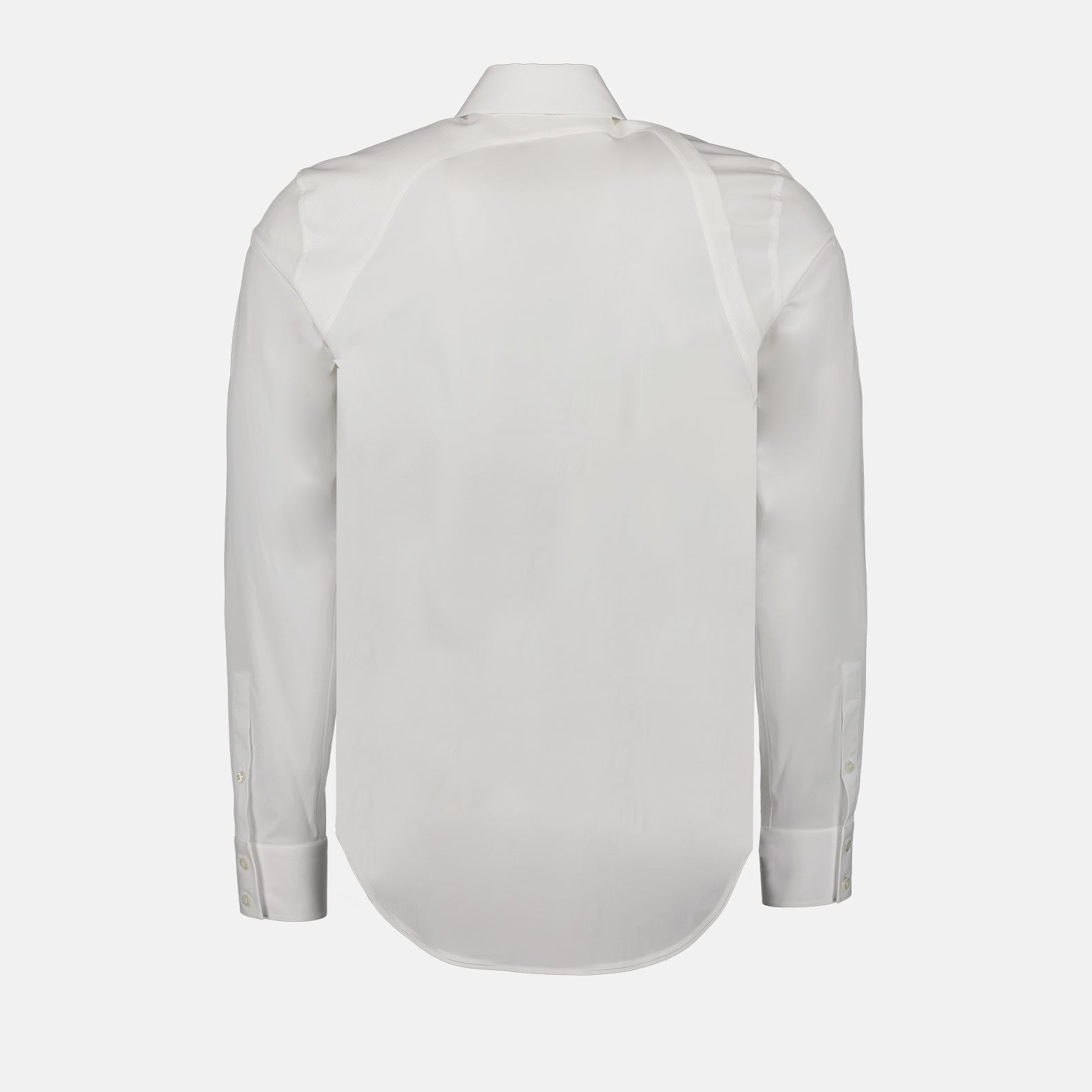 Alexander McQueen, Men's White Shirt, Luxury Men's Fashion, Strap Shirt, Designer Men's Clothing