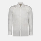 Alexander McQueen, Men's White Shirt, Luxury Men's Fashion, Strap Shirt, Designer Men's Clothing