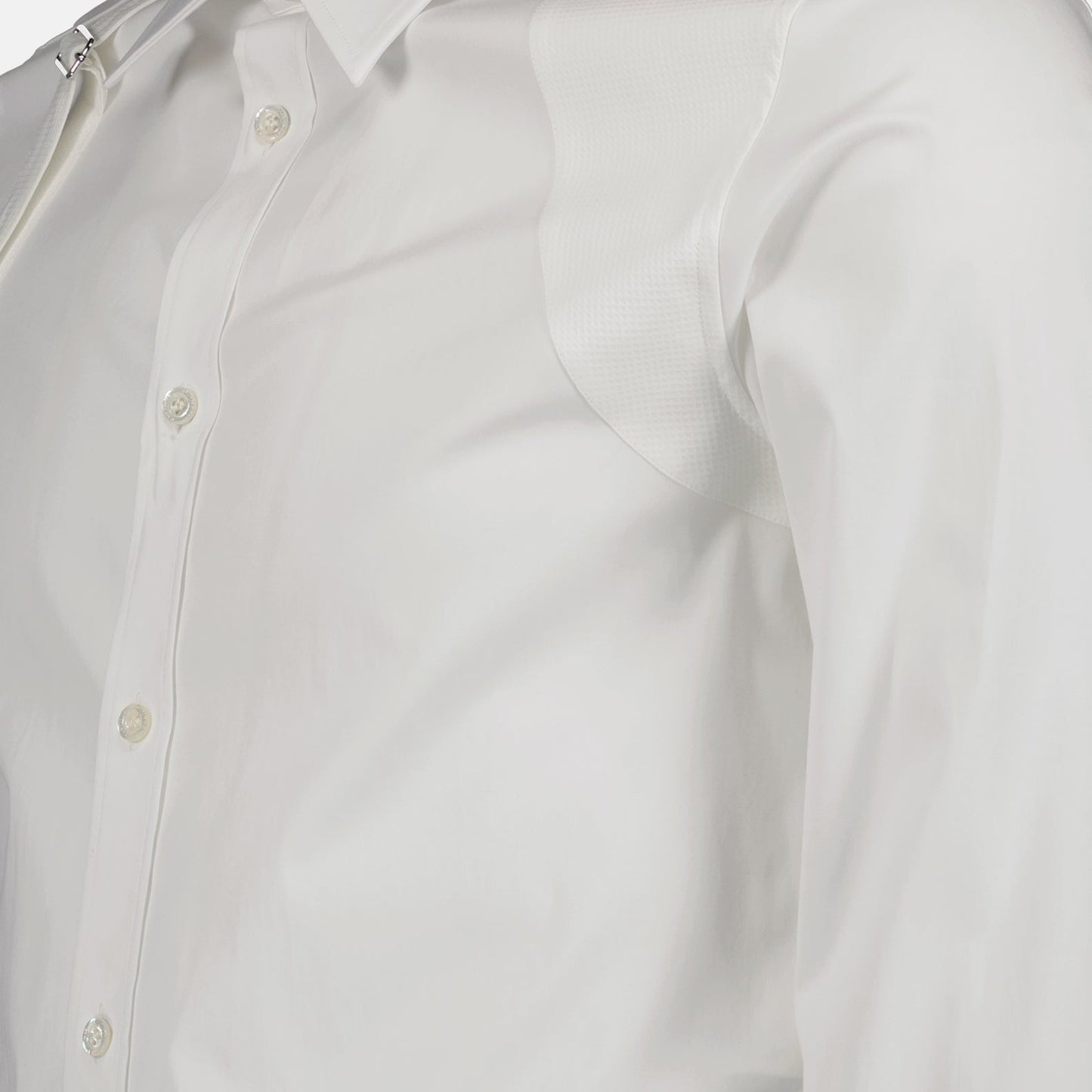 Alexander McQueen, Men's White Shirt, Luxury Men's Fashion, Strap Shirt, Designer Men's Clothing