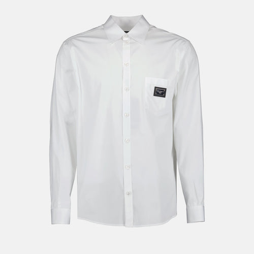 Chemise Plaque Logo Blanche