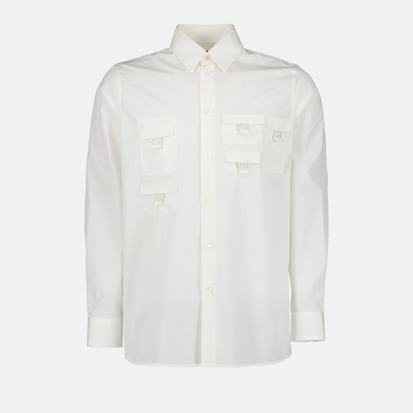 Fendi, White Shirt, Multipocket, Luxury, Men's