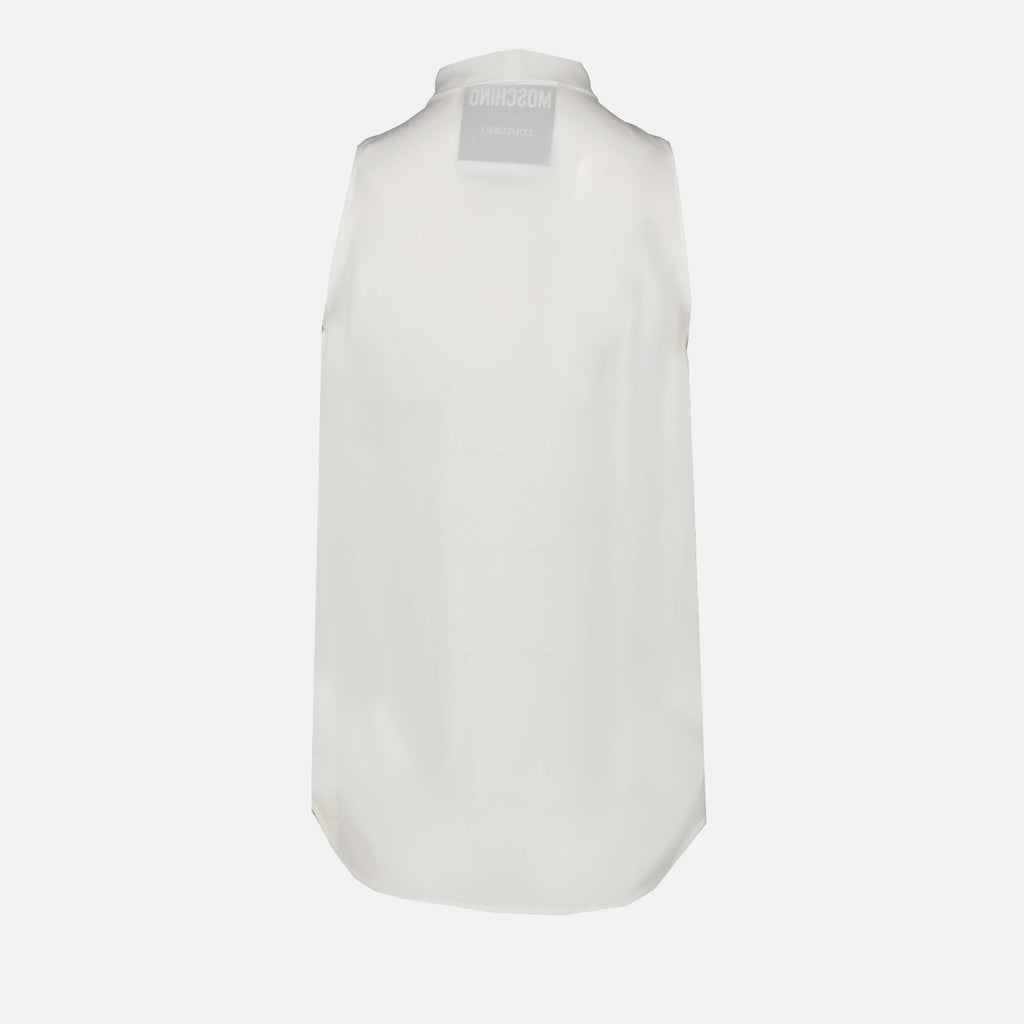 Moschino, sleeveless white shirt, luxury women's fashion, designer shirts, high-end women's clothing