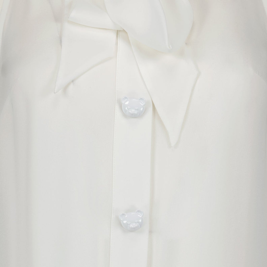 Moschino, sleeveless white shirt, luxury women's fashion, designer shirts, high-end women's clothing