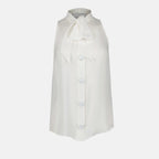 Moschino, sleeveless white shirt, luxury women's fashion, designer shirts, high-end women's clothing