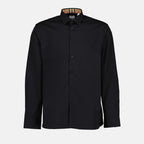 Burberry black shirt, luxury men's shirt, classic black shirt, high-end men's fashion, designer men's clothing