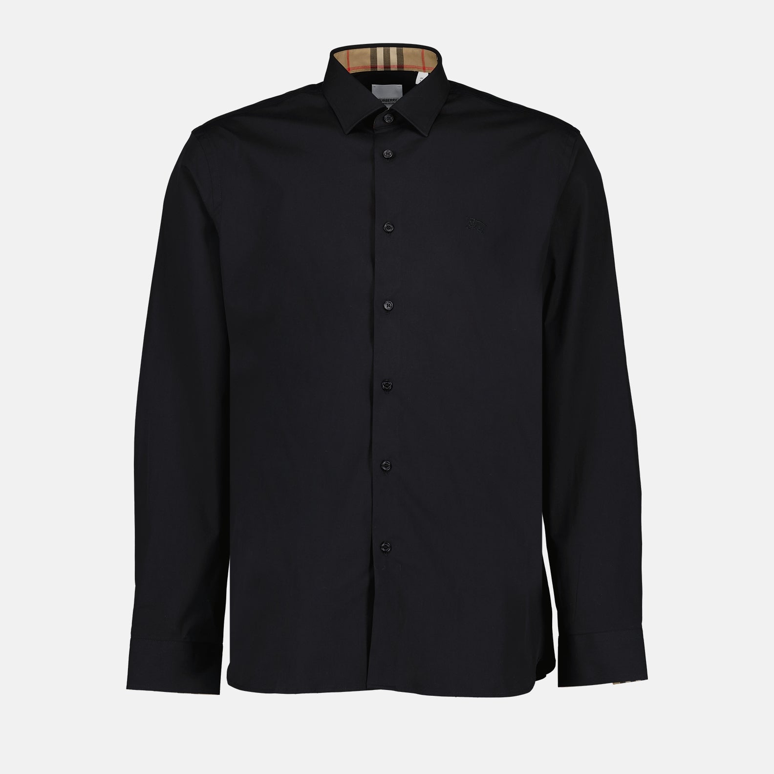 Burberry black shirt, luxury men's shirt, classic black shirt, high-end men's fashion, designer men's clothing