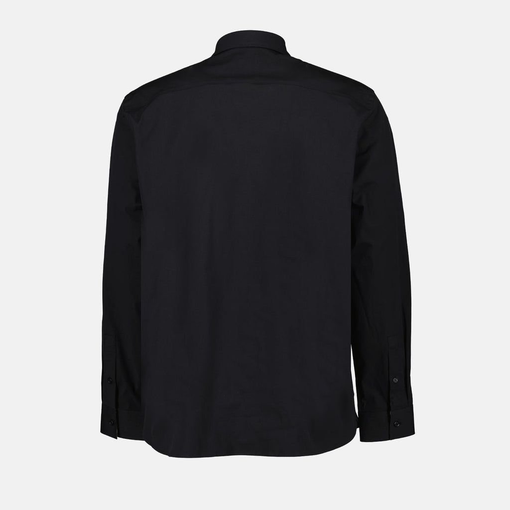 Burberry black shirt, luxury men's shirt, classic black shirt, high-end men's fashion, designer men's clothing
