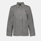 Kenzo denim shirt, luxury women’s fashion, pixel design shirt, high-end denim, Kenzo women