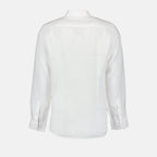 Orlebar Brown, White Linen Shirt, Luxury Menswear, Elegant Shirt, High-End Clothing