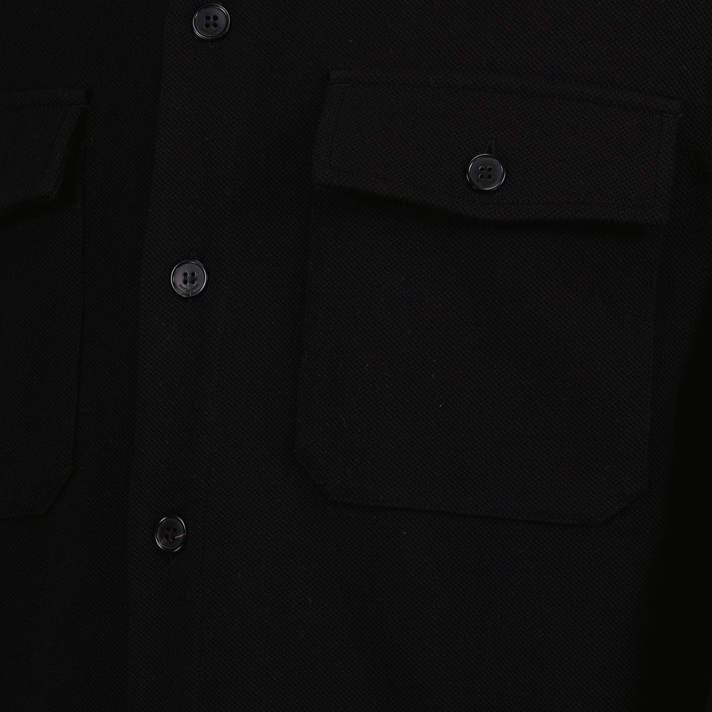 Saint Laurent, Black Cotton Shirt, Men's Luxury Shirt, Piqué Fabric Shirt, Elegant Men's Wear