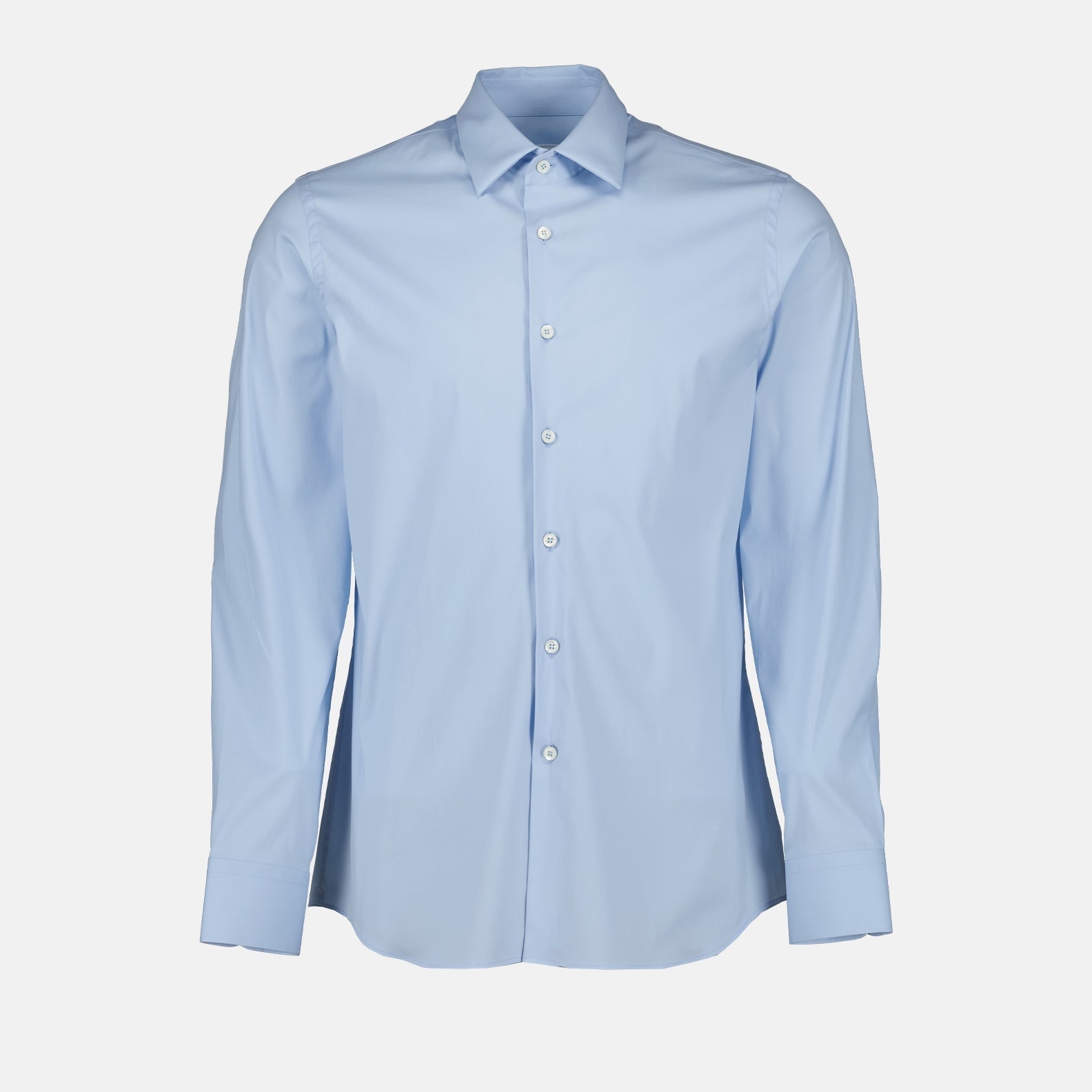 Blue Poplin Shirt - Prada - Men