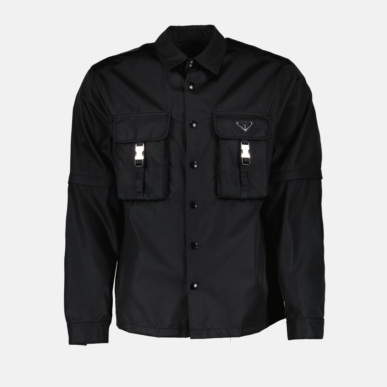 Prada, Re-Nylon, Black Shirt, Luxury Menswear, Sustainable Fashion