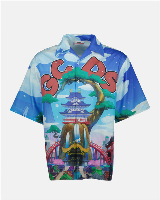 GCDS, One Piece shirt, luxury men's clothing, multicolor shirt, designer fashion