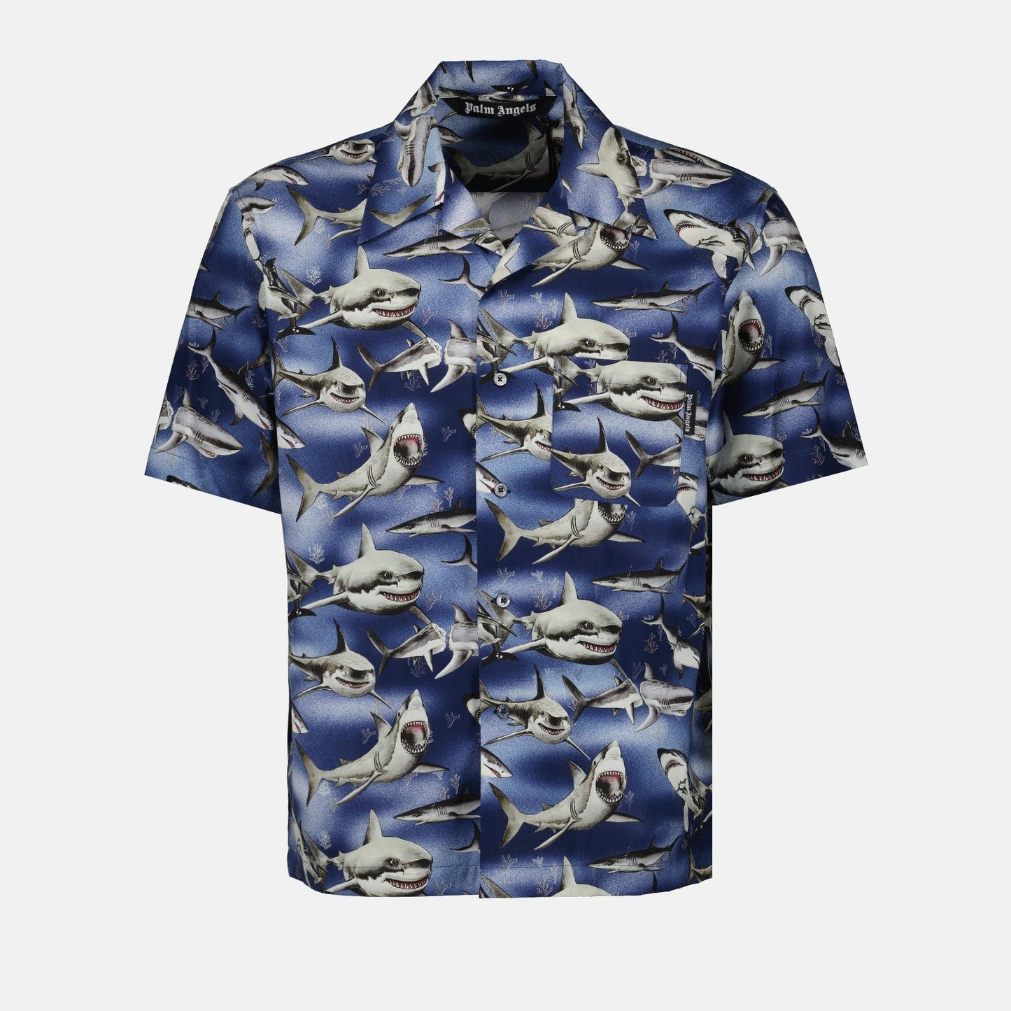 Palm Angels, shark print shirt, short-sleeve shirt, luxury men's wear, designer shirt